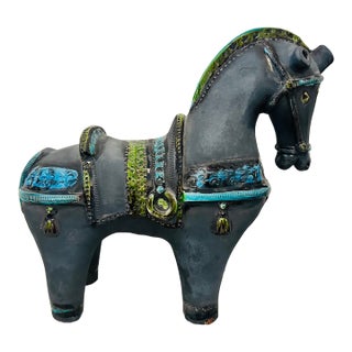MCM 1960s XL Bitossi Rimini Ceramic Horse Sculpture by Aldo Londi, Italy For Sale