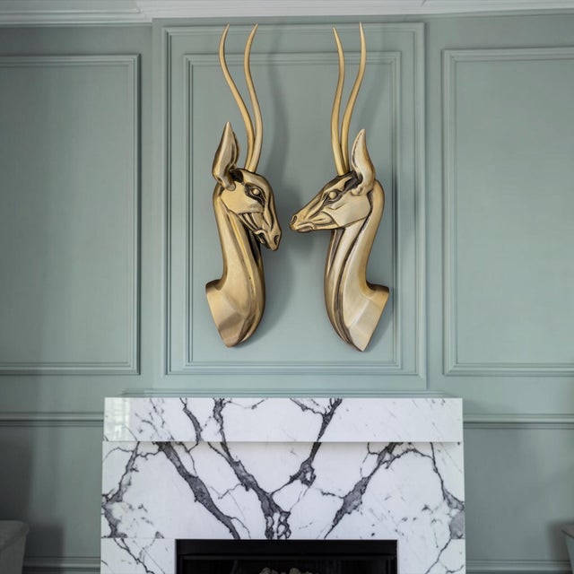 Large Pair of Mid-Century Modern Anodized Aluminum Gazelle Wall Sculptures by Pendergrast Products, San Francisco For Sale - Image 4 of 9