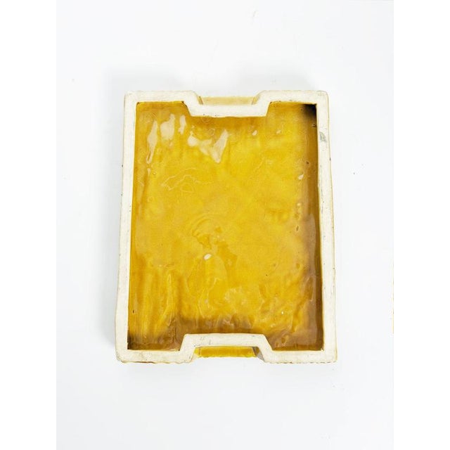 Yellow Glazed Ceramic Trivet, France, 1970s For Sale - Image 10 of 12