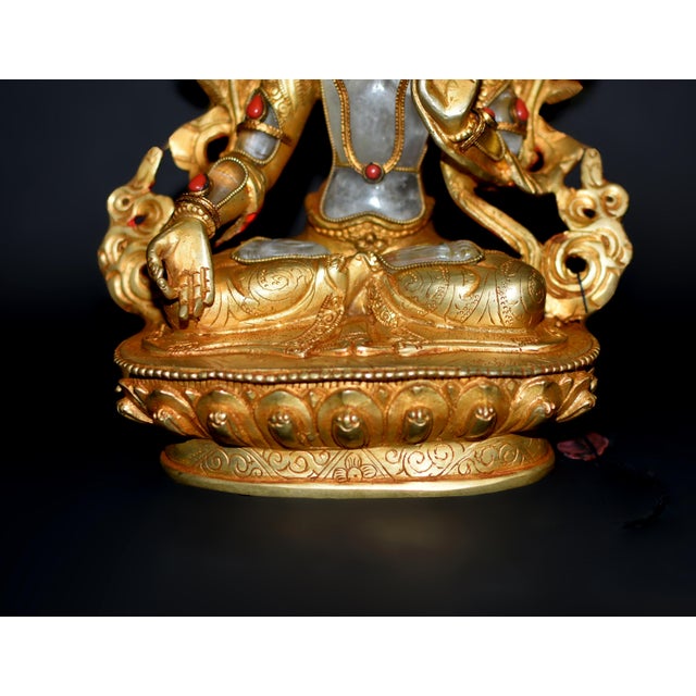 Rock Crystal White Tara Gilt Bronze Tibetan Authenticity Seal For Sale - Image 12 of 18