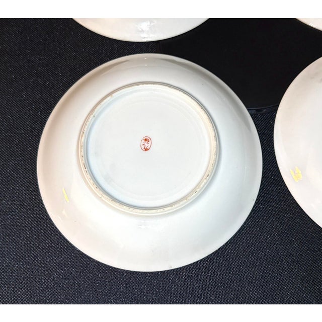 Kutani Hand‑Painted Scenic Decorative Saucer Plates – 5.5” (4 Available - Sold by Plate) For Sale In New York - Image 6 of 9