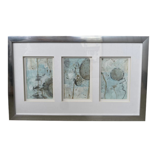 Trio of Original Mixed-Media Paintings For Sale