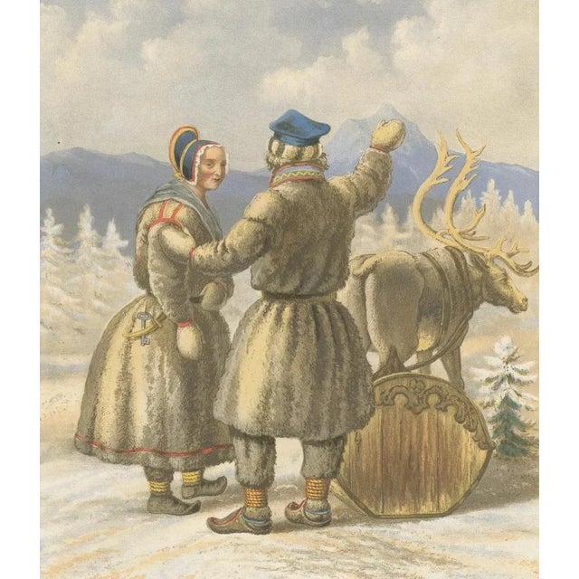 After Eckersberg, Sámi Winter Dress, Karasjok, Northern Norway Traditional Arctic Clothing, 1860, Print For Sale - Image 6 of 10