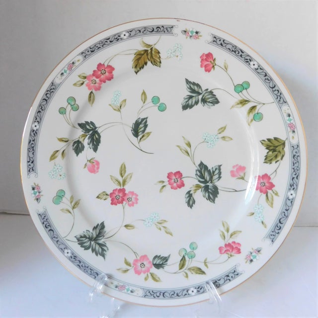 1980s Andra Sadek Vintage Floral Chinoiserie, Hollywood Regency Porcelain Cake/Serving Plate For Sale - Image 10 of 13