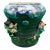 Antique Japanese Sumida Gawa Vase Signed Ban-Ni Blue Drip Glaze Figural 5.25” For Sale