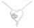 .925 Sterling Silver 1/10 cttw Diamond Heart Pendant Necklace (H-I, I1-I2) For Sale