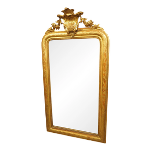 19th Century French Gold Leafed Louis Philippe Style Mirror With Central Cartouche