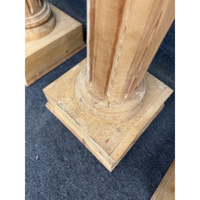 Late 20th Century Set of Four Monumental Corinthian Style Pine Architectural Columns For Sale - Image 5 of 10