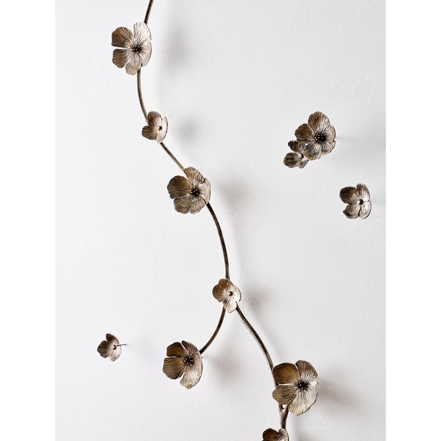 Gold Gold Rubbed Black Aria Floral Wall Sculpture For Sale - Image 8 of 8