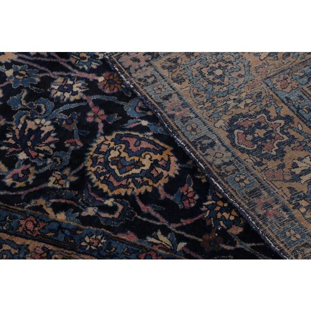Vintage Turkish Floral Wool Gallery Runner in Blue by Rug & Kilim, 1950-1959, Turkey For Sale - Image 11 of 13