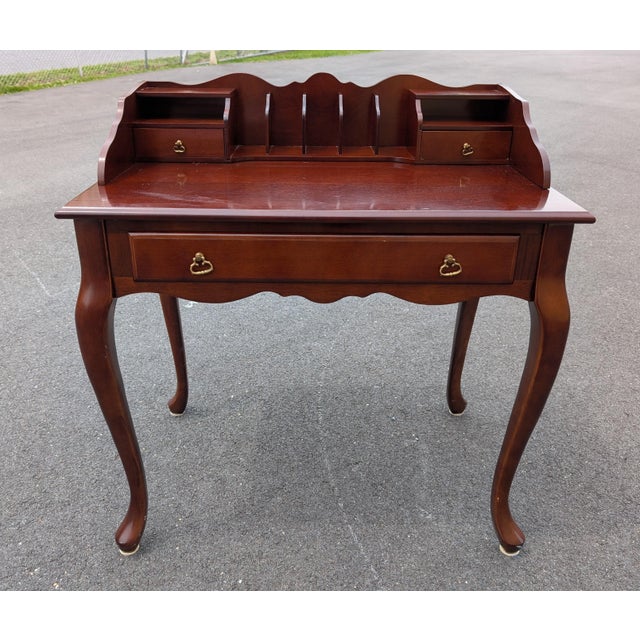 Vintage Mahogany Secretary/Writing Desk With Stool For Sale In Washington DC - Image 6 of 14