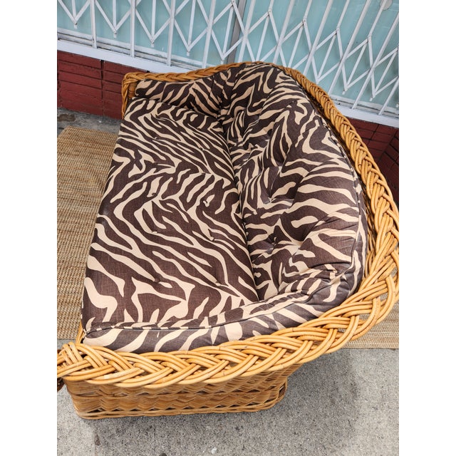 1960s 1960's Wicker Loveseat Sofa For Sale - Image 5 of 11