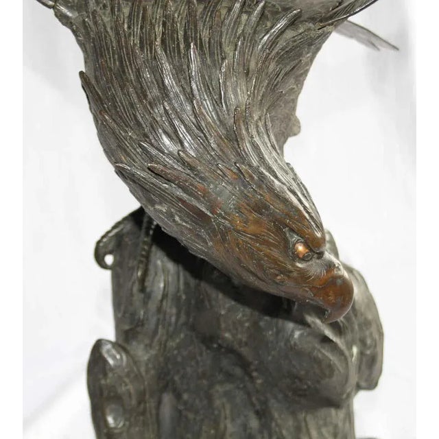 Metal 19th Century Japanese Meiji Period Eagle in Bronze For Sale - Image 7 of 9