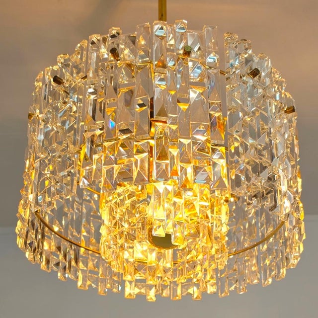 Mid-Century Modern Mid-Century Facet Glass Chandelier from Kinkeldey, 1960s For Sale - Image 3 of 9