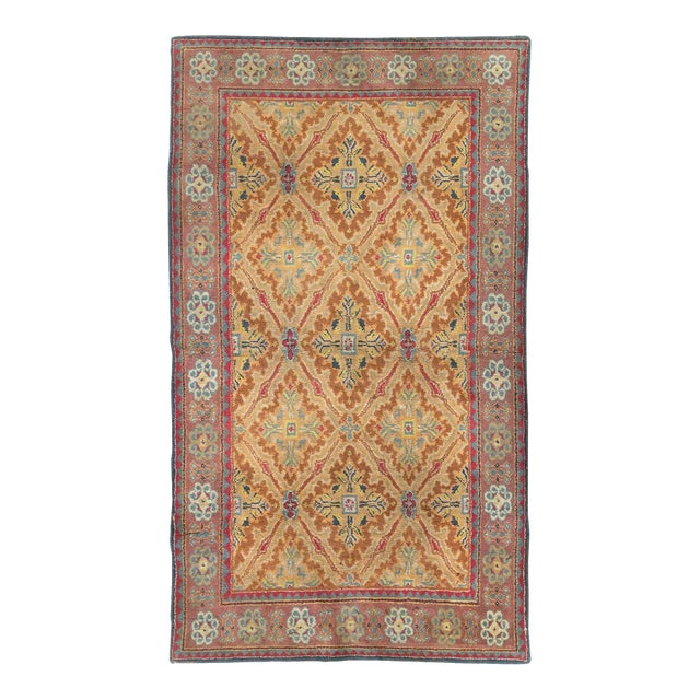 Galerie Shabab Collection Mid-20th Century Indian Cotton Agra Accent Rug For Sale
