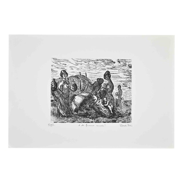 Amedeo Tedeschi Toschi, Who Will Benefit from Them?, 1990s, Etching For Sale
