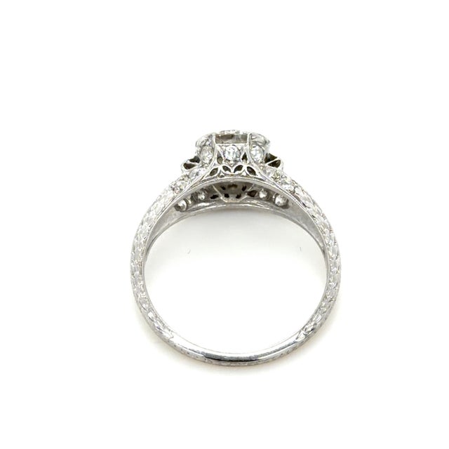 Metal 1920s C.D. Peacock, Art Deco 2.87 CTTW Diamond Engagement Ring, Size 8.75 For Sale - Image 7 of 9
