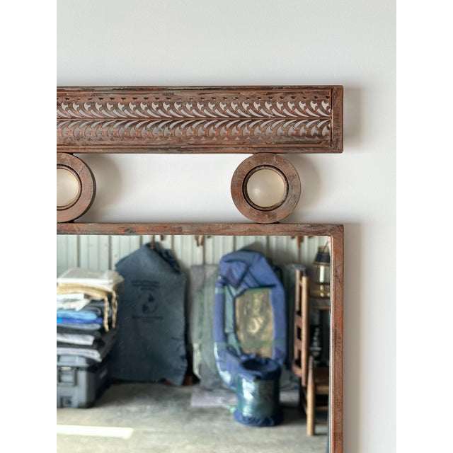 Mid 20th Century Pierced Steel Wall Mirror in the Style of Santambrogio & De Berti, Italy, Mid 20th Century For Sale - Image 5 of 12