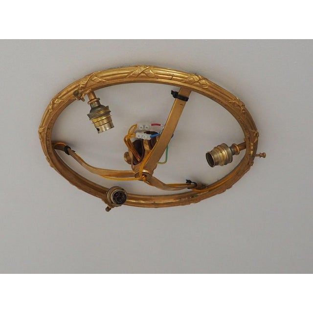 Gold French Empire Bronze Cut Glass Ceiling Light For Sale - Image 8 of 11