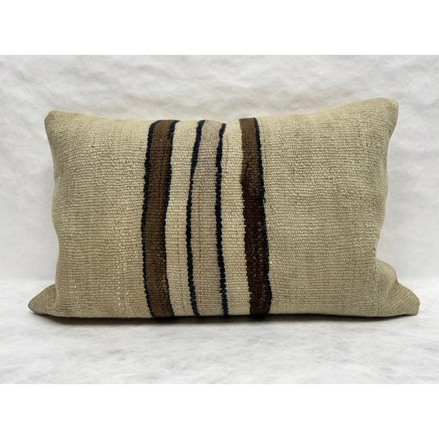 Turkish Hemp Pillow Cushion Natural Beige Brown Black Pillow Cushion Cover 16" x 24" #30268 Enhance your home decor with...