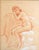 Drawing by ambrogio antonio alciati, female nude, red chalk and pastel on paper. Italy, early 20th century origin italy...