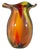 Bulbous Orange Marbled Flared Lip Art Glass Vase For Sale - Image 15 of 16