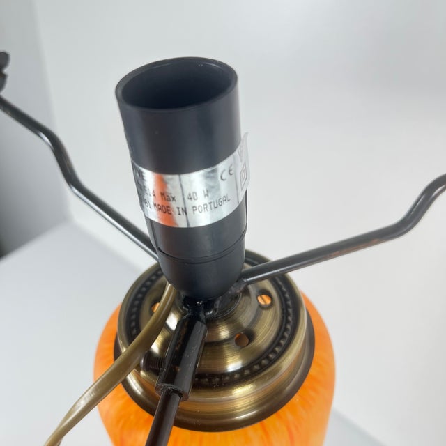 Mushroom Lamp in Speckled Orange Glass from Massive Lighting, Belgium, 1970s For Sale - Image 9 of 14