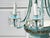 Vintage French Tiffany Blue and Gold Gilt Tole Metal Chandelier With Clear Crystals For Sale - Image 4 of 11