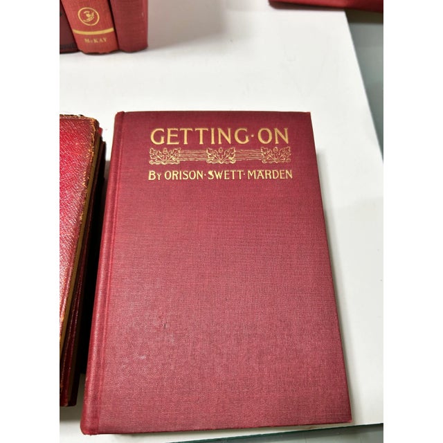 Vintage Burgundy Leather Decorative Books – Library Styling Set of 23 For Sale - Image 11 of 12