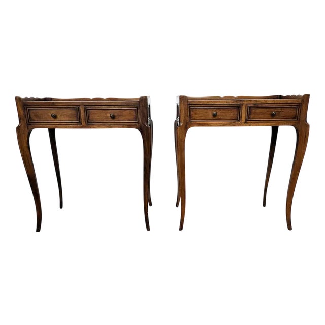 Mid-Century Modern Italian Rustic Wood Nightstands, 1950s, Set of 2 For Sale