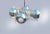 Metal 70s Chrome 5-Eyeball Lights Chandelier With Hashtag Lucite Frame Attributed to Riggiani For Sale - Image 7 of 9