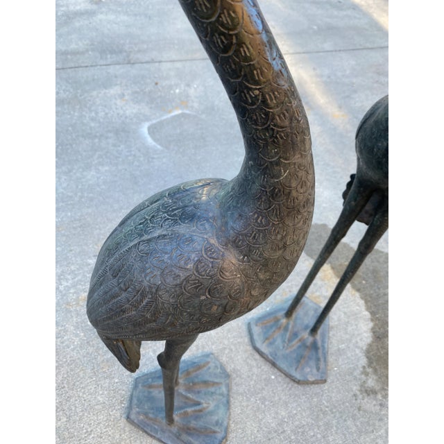 Gray Pair of 1970s Large Metal Standing Birds For Sale - Image 8 of 13