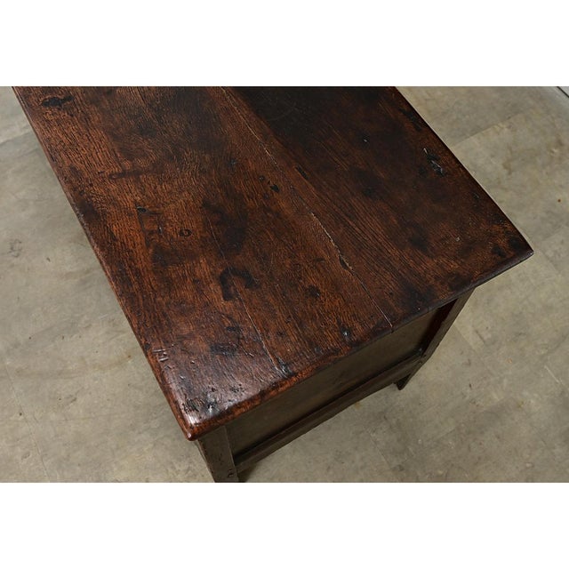 French 19th Century Solid Oak Carved Coffer For Sale - Image 4 of 11
