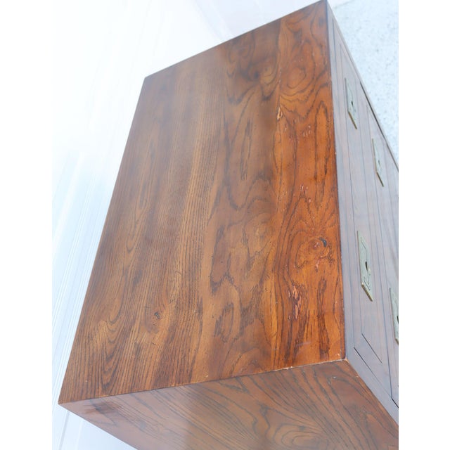 Wood 1970s Henredon Small Three Drawer Campaign Style Dresser For Sale - Image 7 of 12