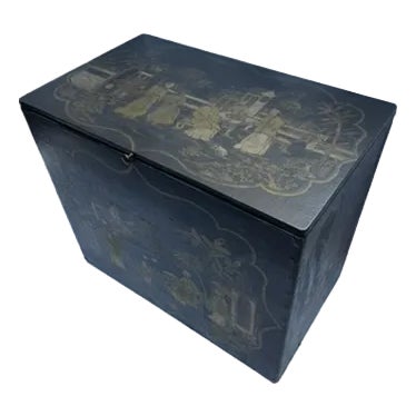 Chinoiserie Wood Trunk For Sale