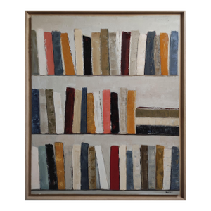 Layers of History, Abstract Library, Geometric Art, Framed by Sophie Dumont