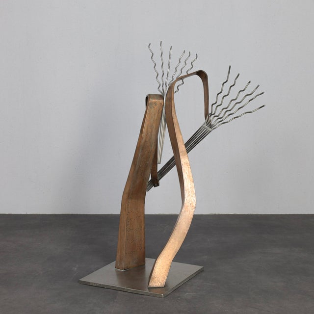 André Van Der Linden, The Chord / Het Akkoord Abstract Sculpture, 2002, Stainless Steel & Bronze For Sale - Image 4 of 11