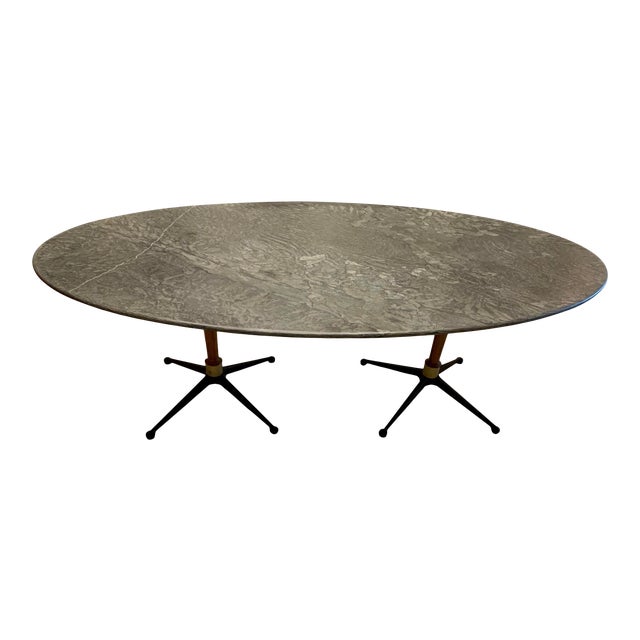 Vintage MidCentury Modern Oval Soapstone Top Dining Table Chairish