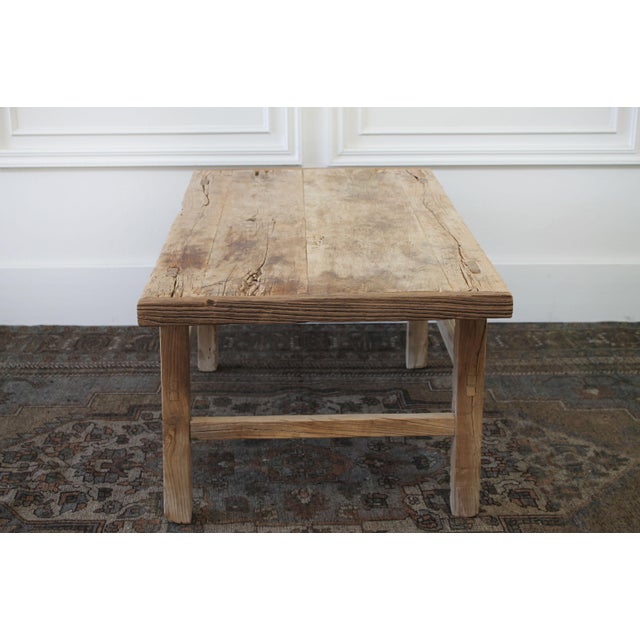 Antique Elm Wood Coffee Table Chairish