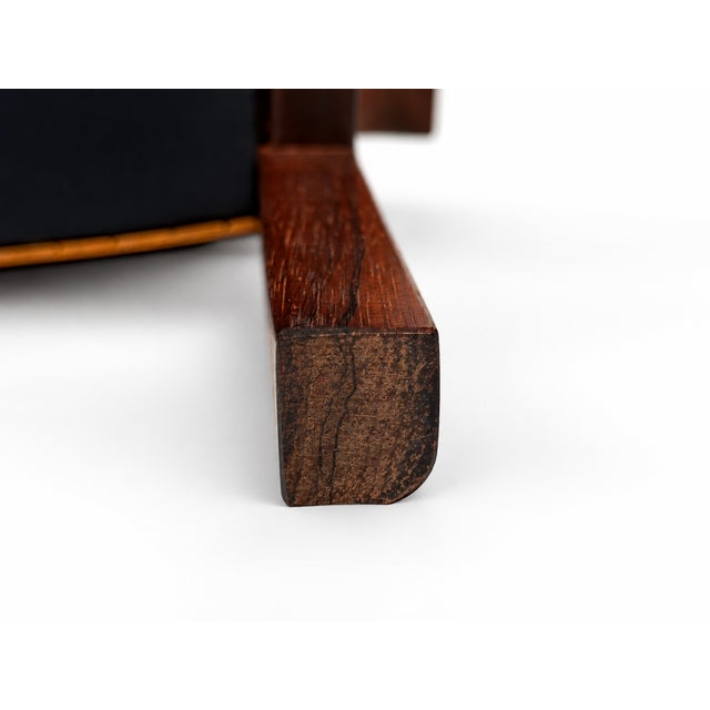 Black 1960s Attributed to Hans Olson Rosewood and Black Leather Lounge Chairs - Pair For Sale - Image 8 of 11