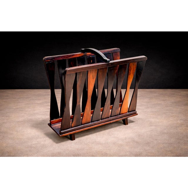 Brazilian Modern Magazine Rack in Rosewood, Unknown, 1960s For Sale In New York - Image 6 of 11