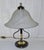Vintage Table Lamp with Metal Base and White Marbled Glass Shade from Honsel, 1980s, in Very Good conditions. Designed...