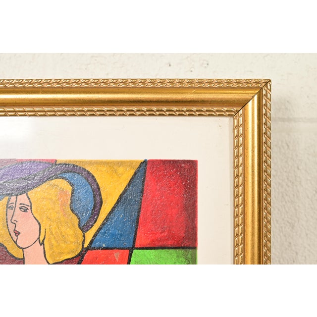 Red Linda Le Kinff Original Signed "Constanca" Framed Serigraph For Sale - Image 8 of 13