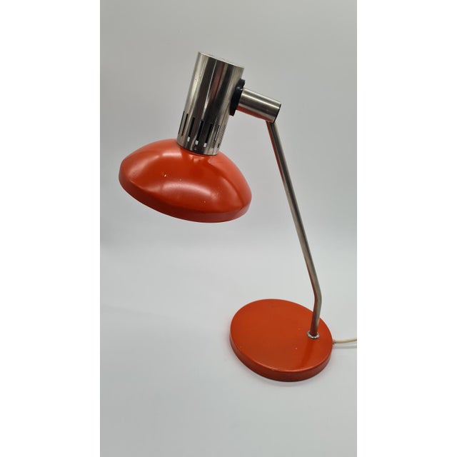 Table Lamp in Red Metal from Aka Leuchten, 1960s For Sale - Image 4 of 11