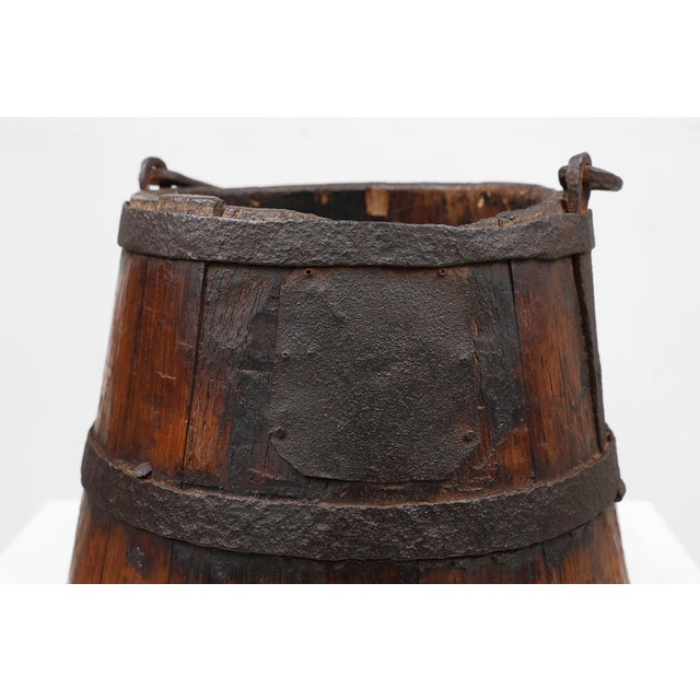 Wood French Handmade Wooden Bucket, 18th Century For Sale - Image 7 of 11