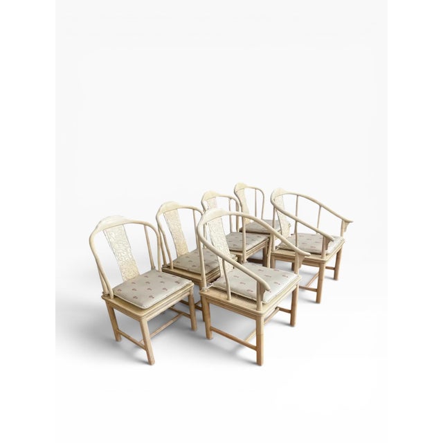 1980s Henredon Folio 16 Faux Goatskin Dining Chairs- Set of 6 For Sale - Image 11 of 14