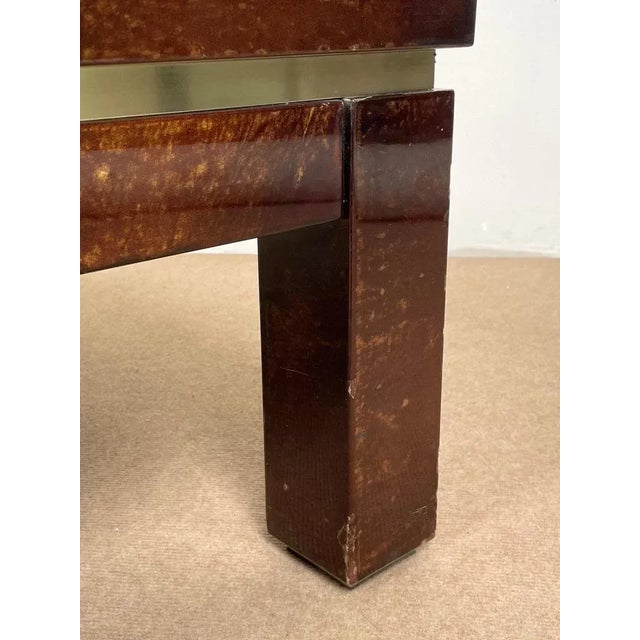 Italian Brown Goatskin Coffee Table by Aldo Tura, 1960s For Sale - Image 13 of 16