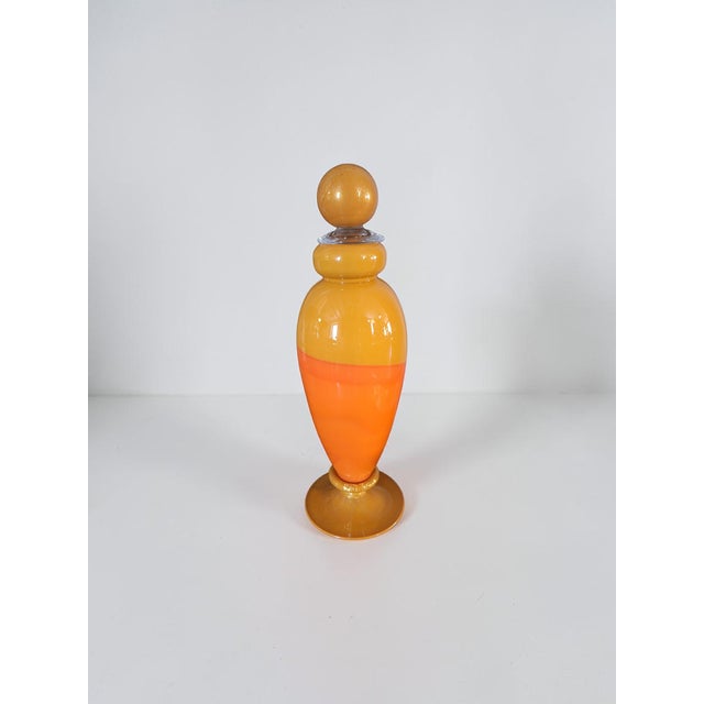 Murano Glass Bottle with Gold Leaf Inclusions by Carlo Moretti, Italy, 1980s For Sale - Image 9 of 9