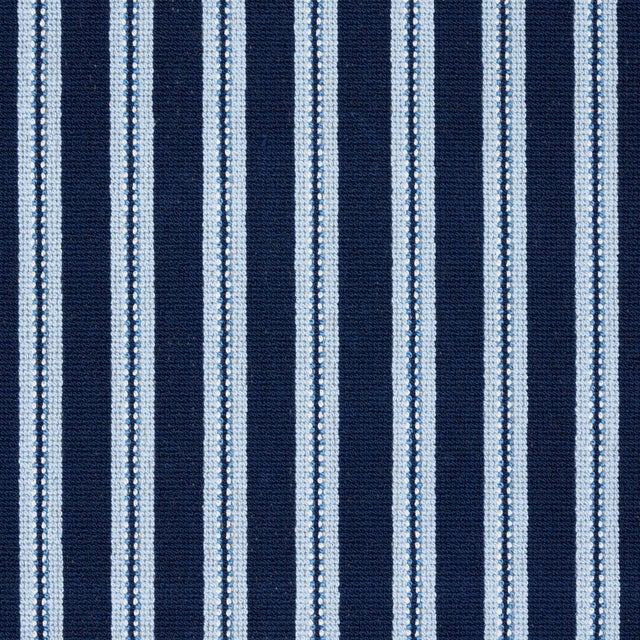 Contemporary SAMPLE - Schumacher Benson Stripe Epingle Fabric In Navy For Sale - Image 3 of 3