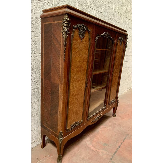 20th Century Louis XV Bookcase in Mahogany and Burr Walnut For Sale - Image 12 of 13